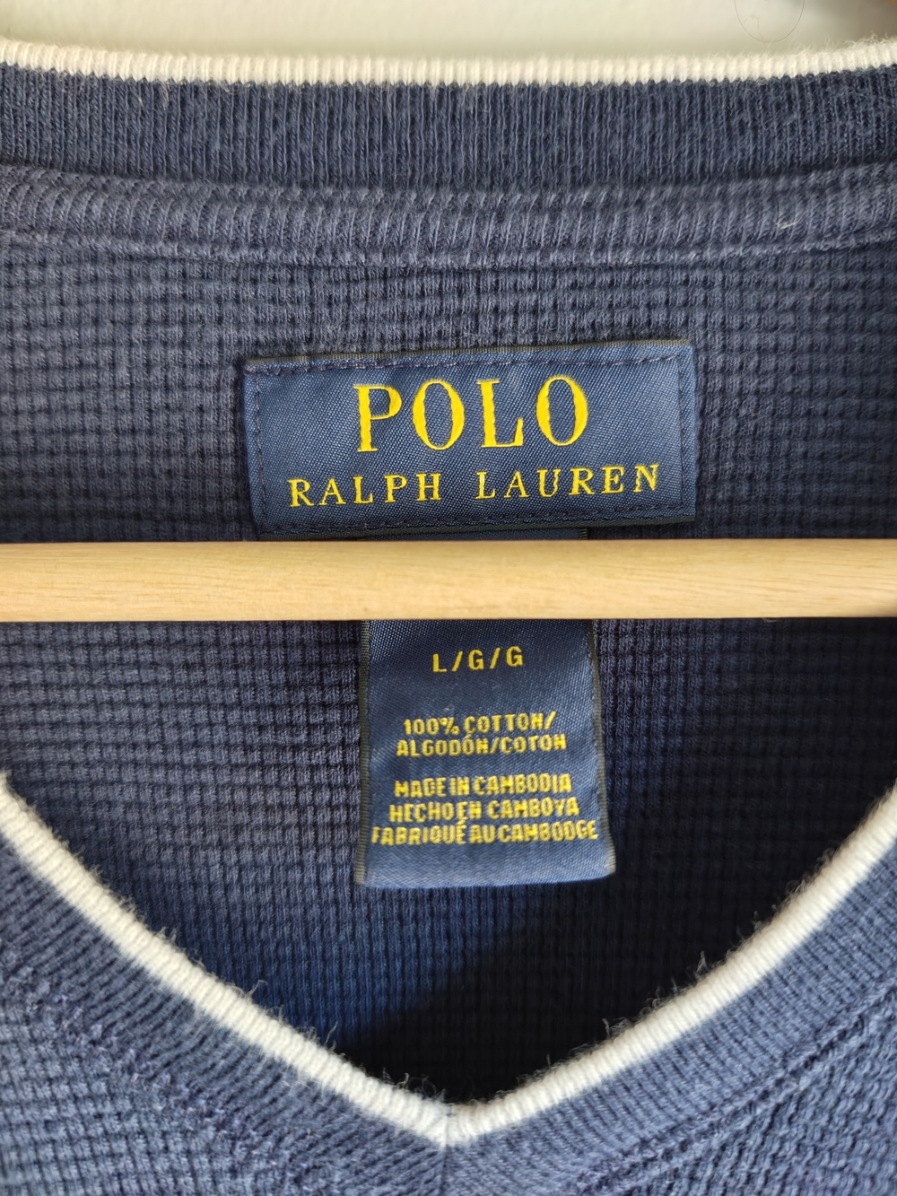 Polo by Ralph Lauren Men's Navy V-Neck Sweater - Picture 2 of 9